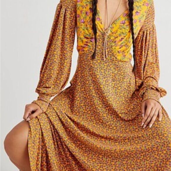NEW Free People Love Story Maxi Dress Floral Print Size XS - Picture 7 of 11